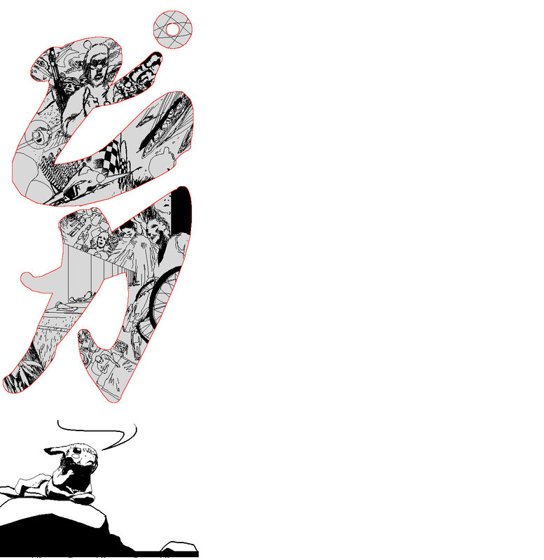 manga-style character collage