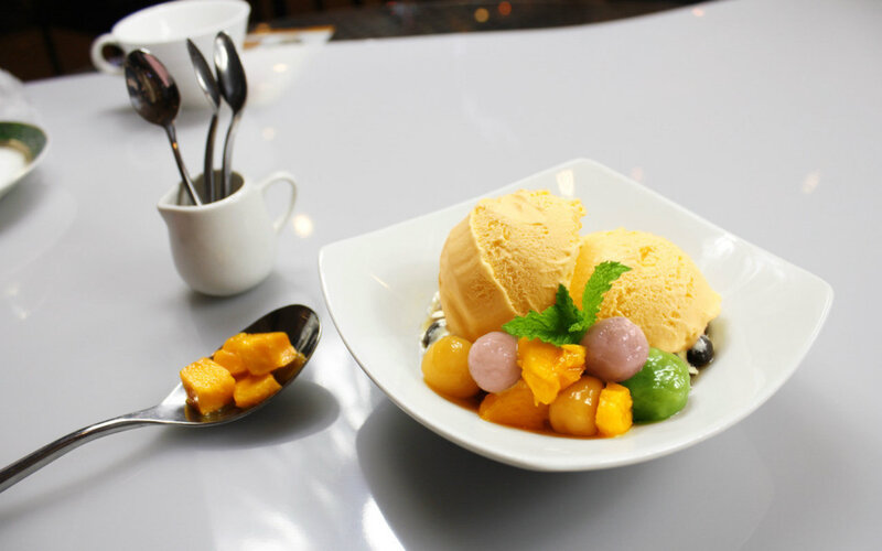 Mango Dessert with Ice Cream
