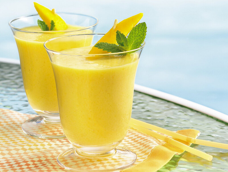 Mango Smoothie in Glasses
