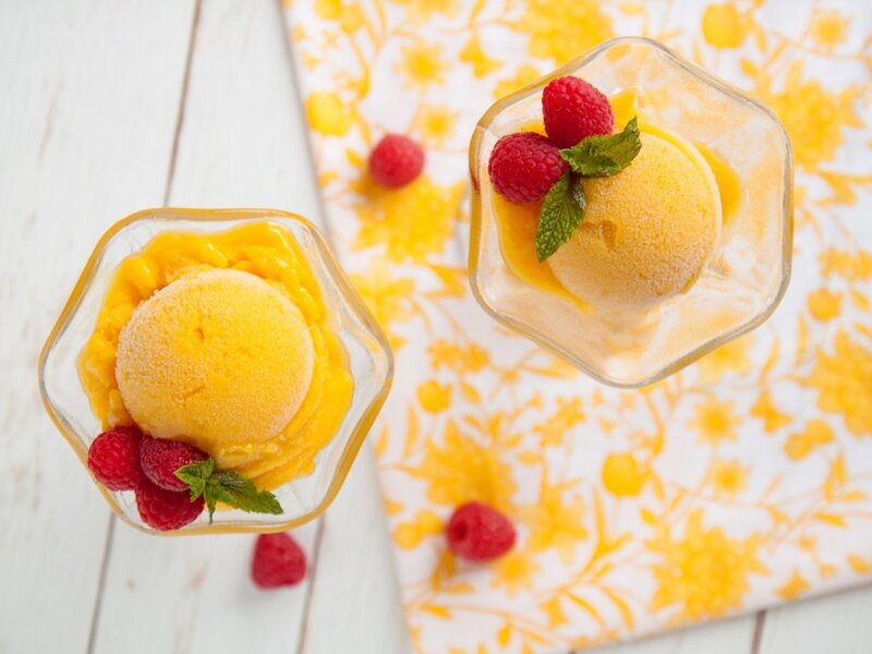 Mango Sorbet Dessert