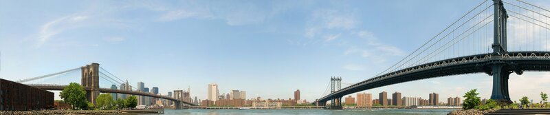 Manhattan Bridge and Brooklyn Bridge
