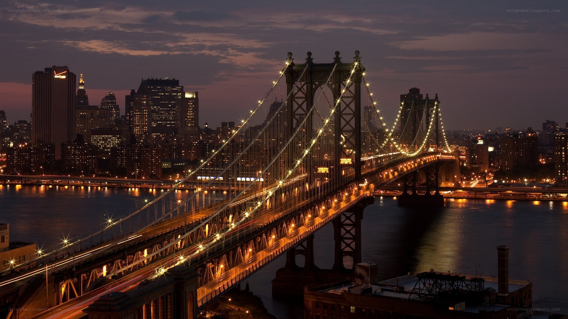 Manhattan Bridge at dusk
