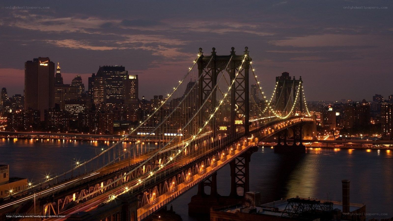 Manhattan Bridge at dusk