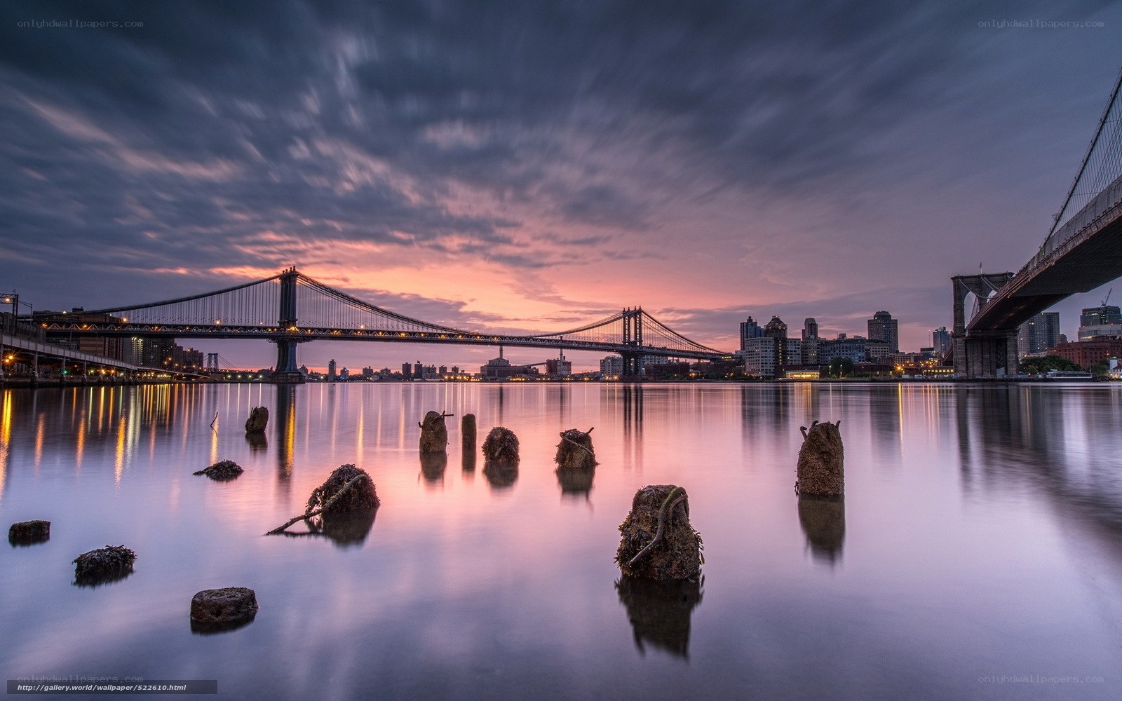 Manhattan Bridge at dusk