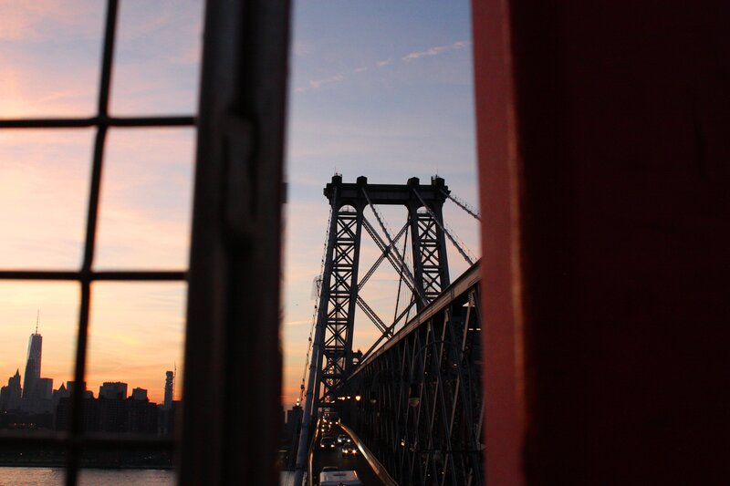 Manhattan Bridge at Dusk — Orange