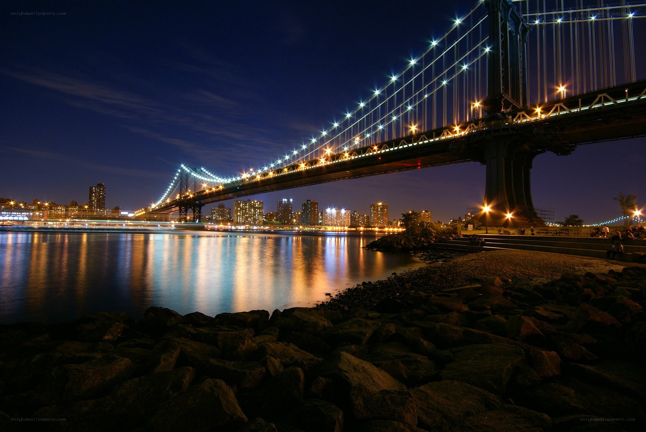 Manhattan Bridge at night