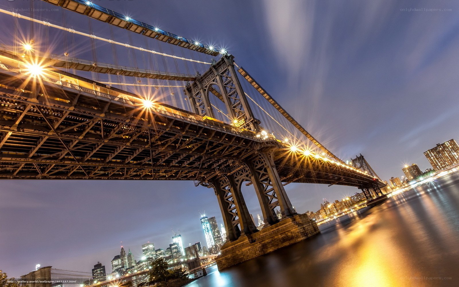 Manhattan Bridge at night