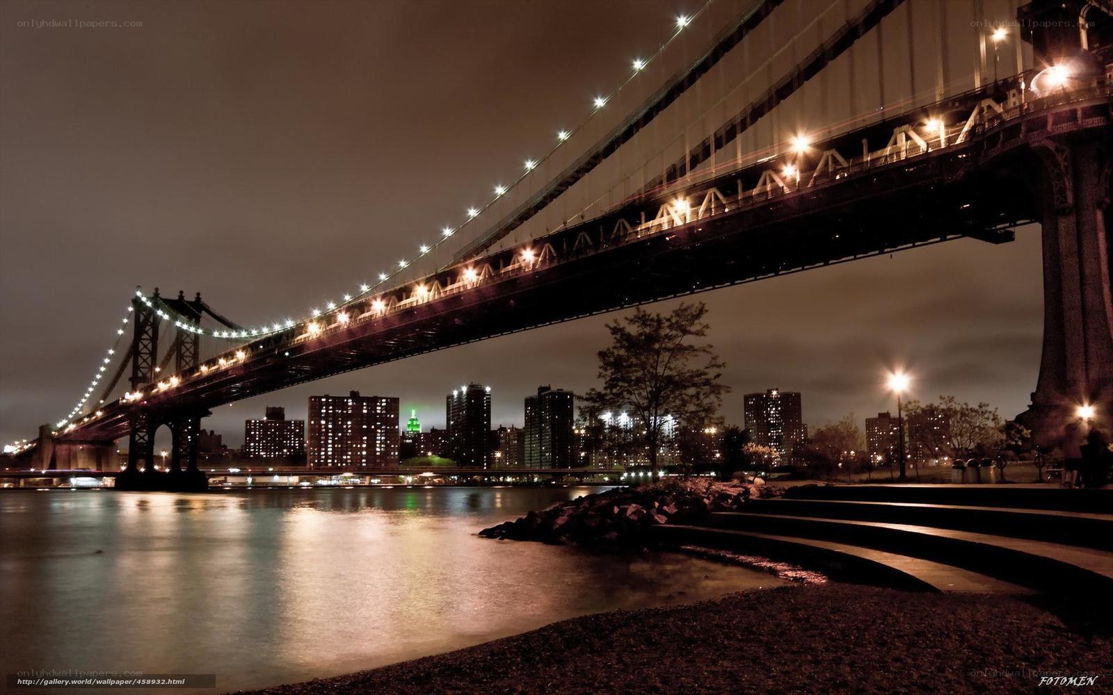 Manhattan Bridge at night