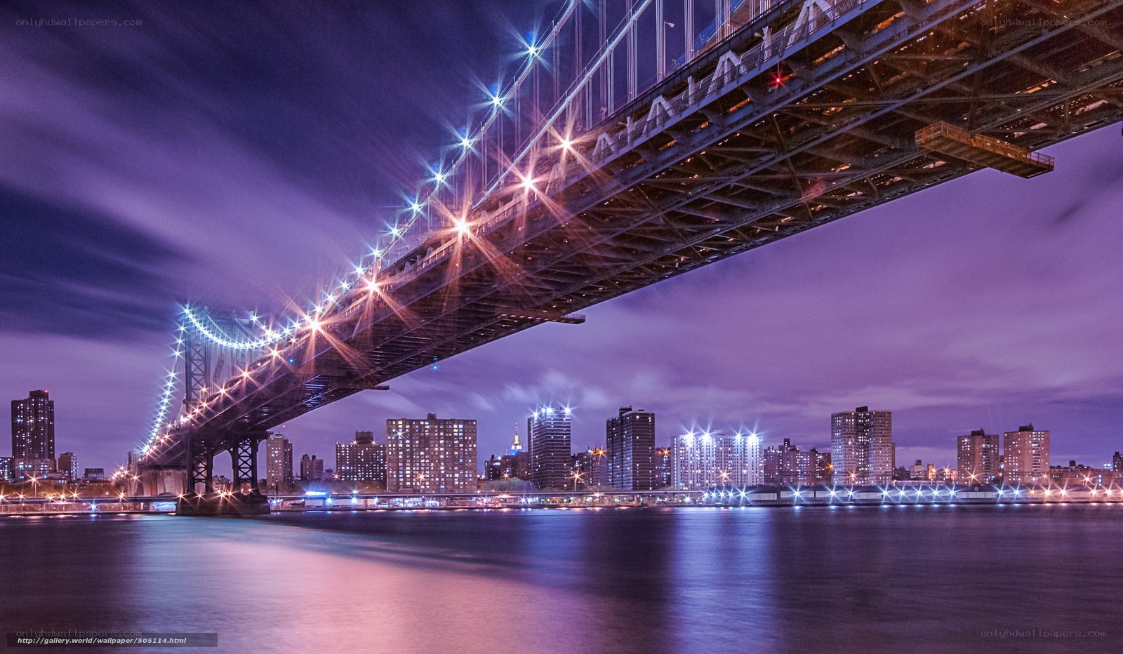 Manhattan Bridge at night