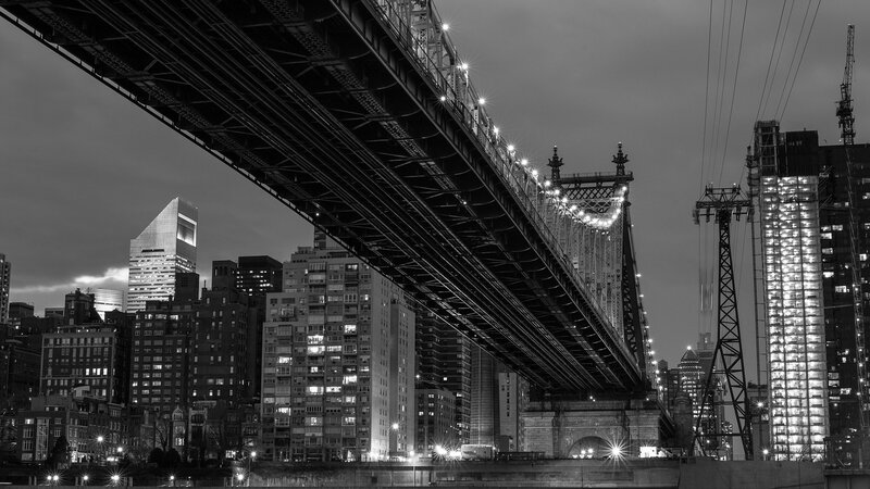 Manhattan Bridge at Night — Black