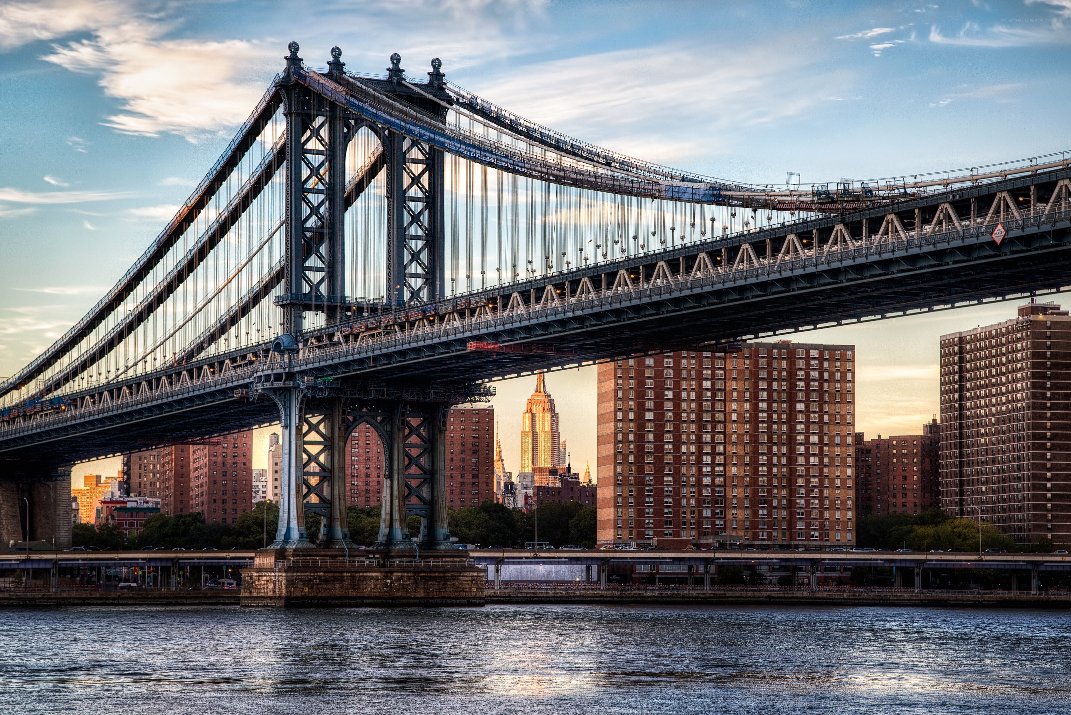 Manhattan Bridge at sunset