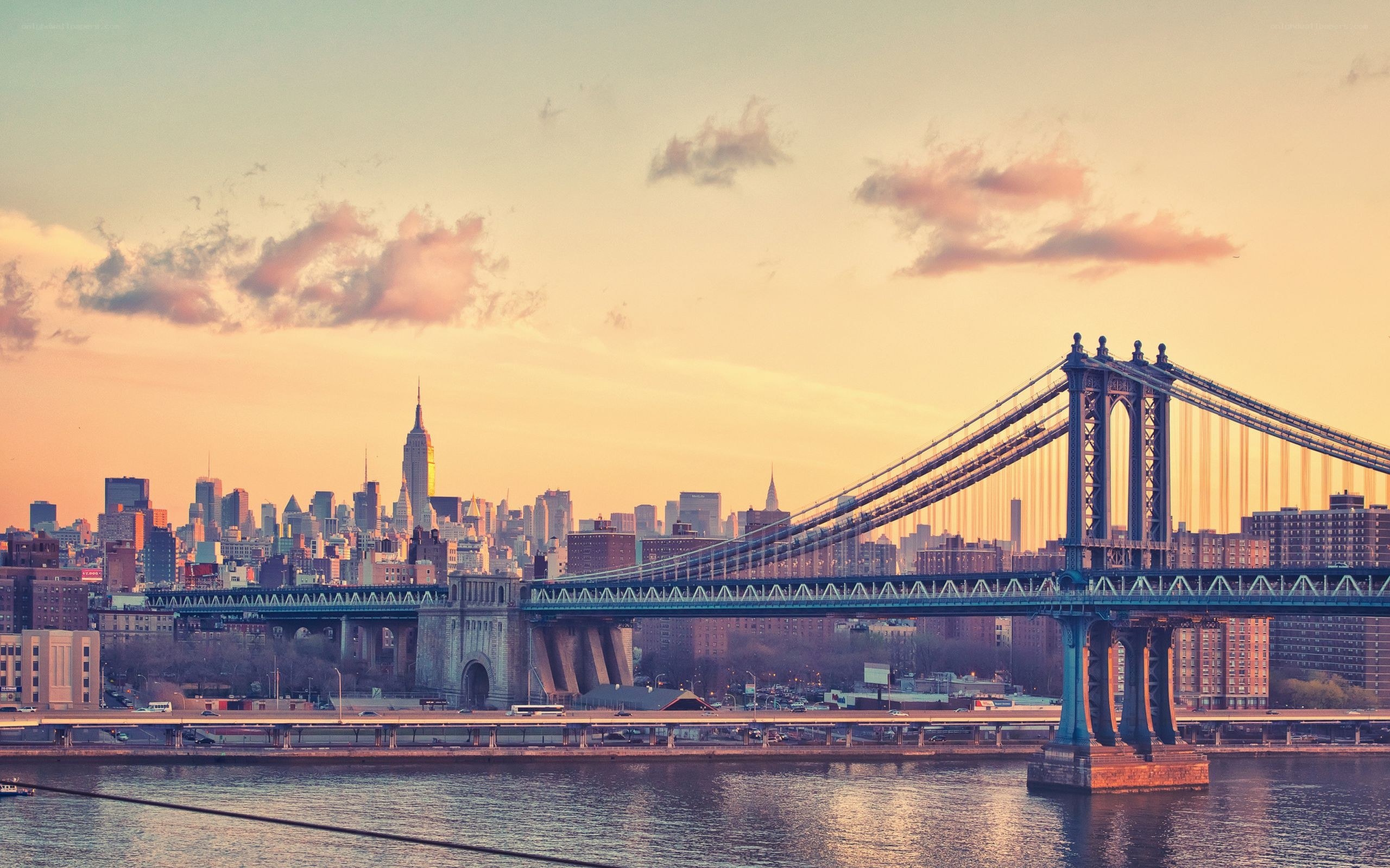 Manhattan Bridge at sunset