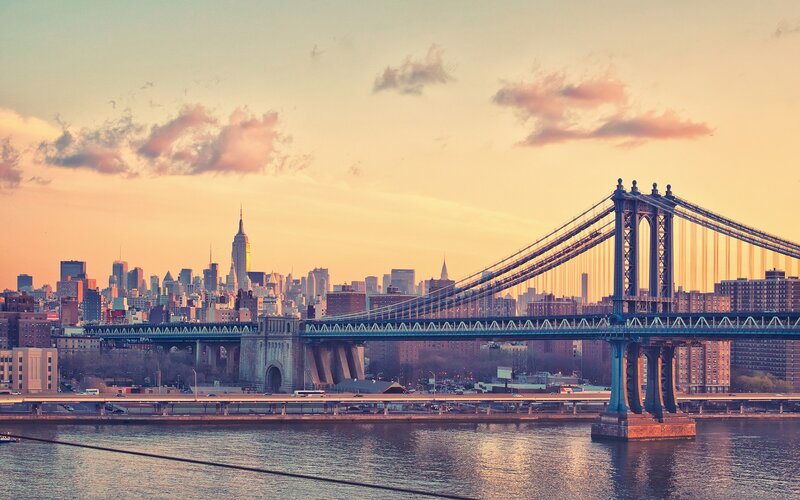 Manhattan Bridge at sunset
