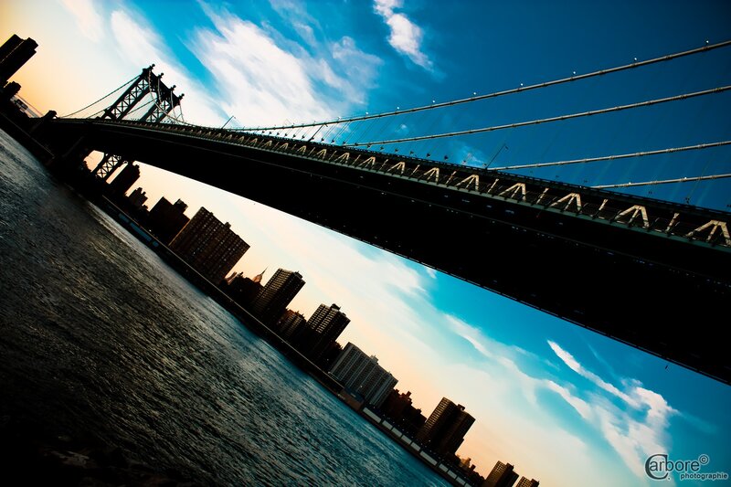 Manhattan Bridge at sunset