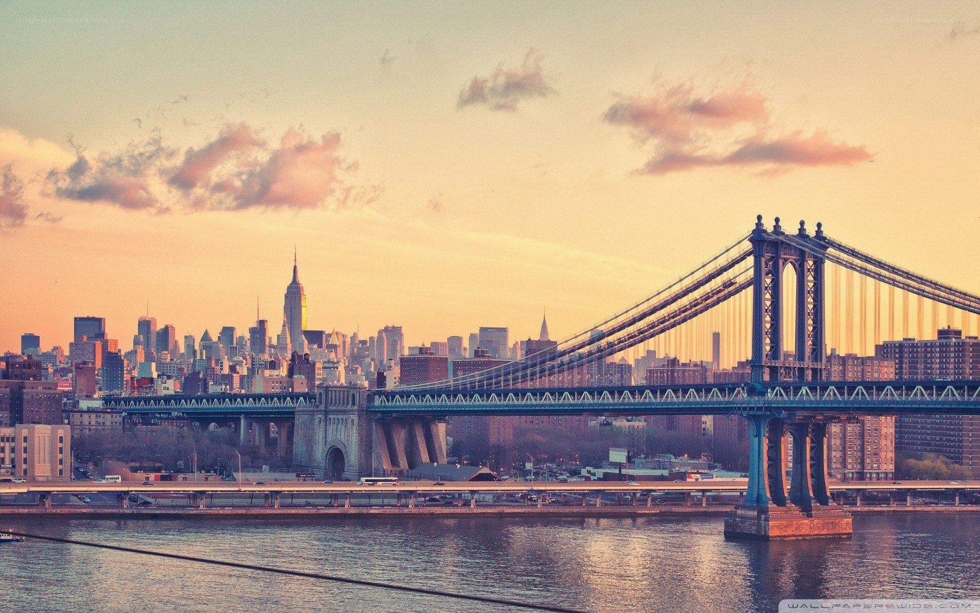 Manhattan Bridge at sunset