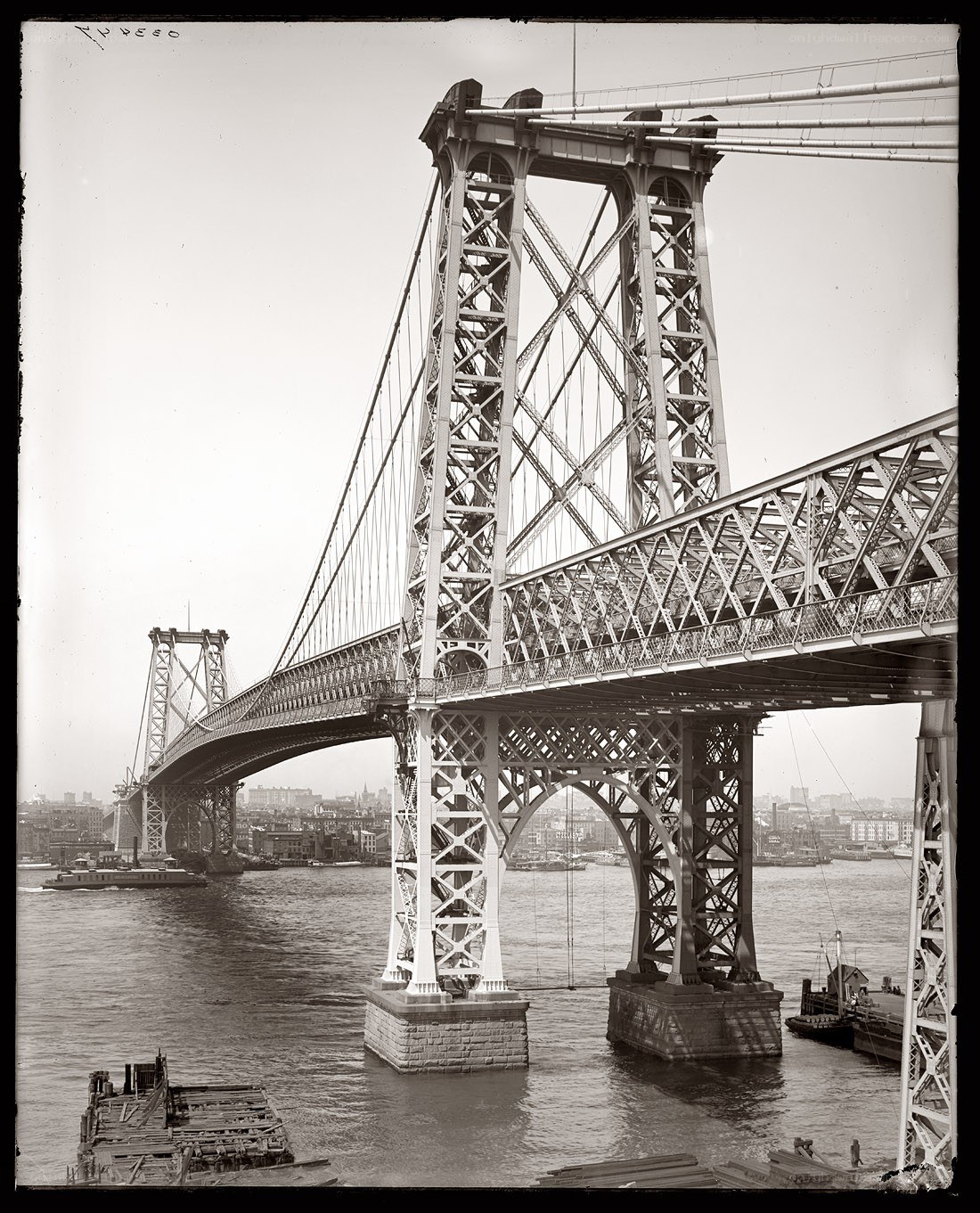 Manhattan Bridge construction