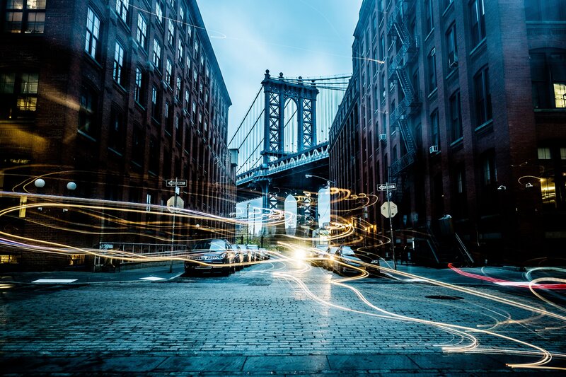Manhattan Bridge light trails
