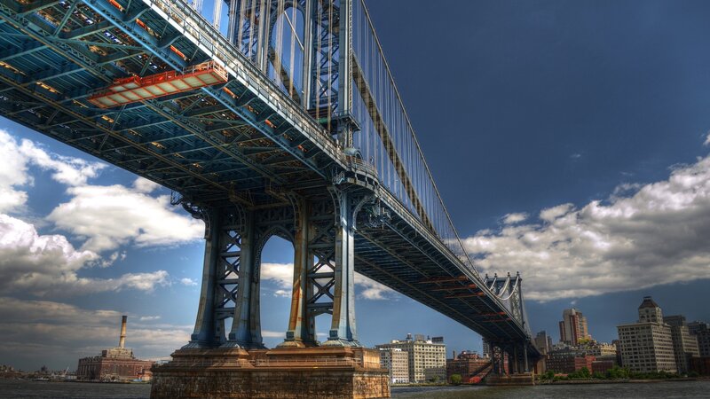 Manhattan Bridge Structure — Blue