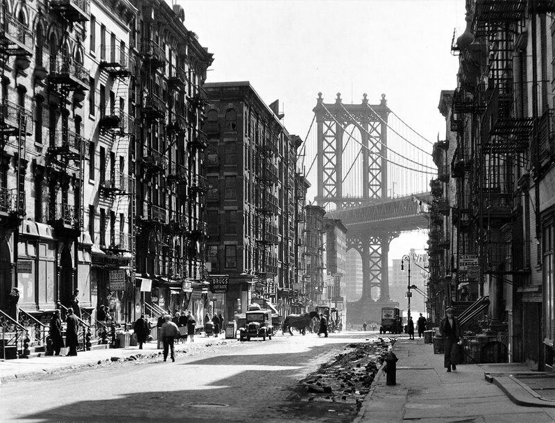 Manhattan Bridge View — Black, Historical