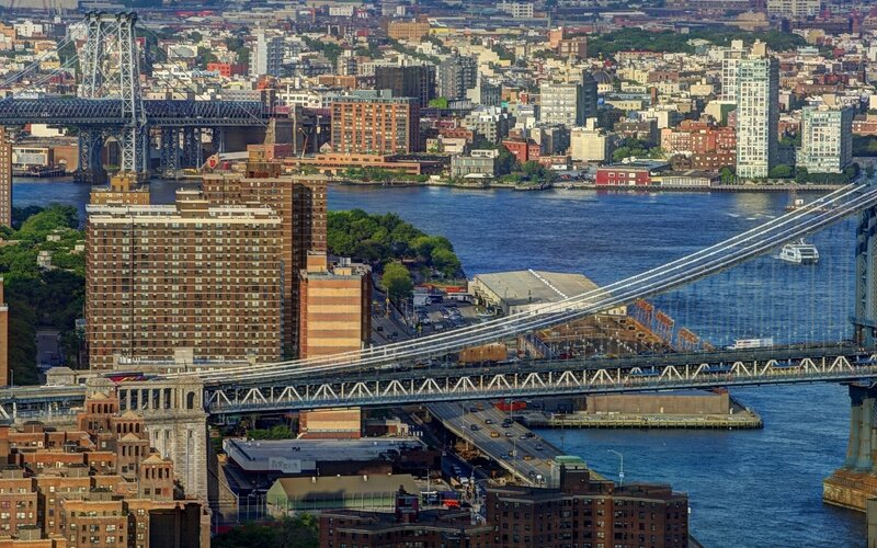 Manhattan Bridge View — Blue, Urban