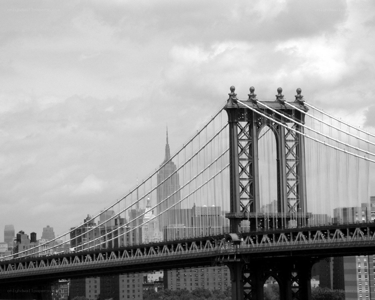 Manhattan Bridge with Empire State Building