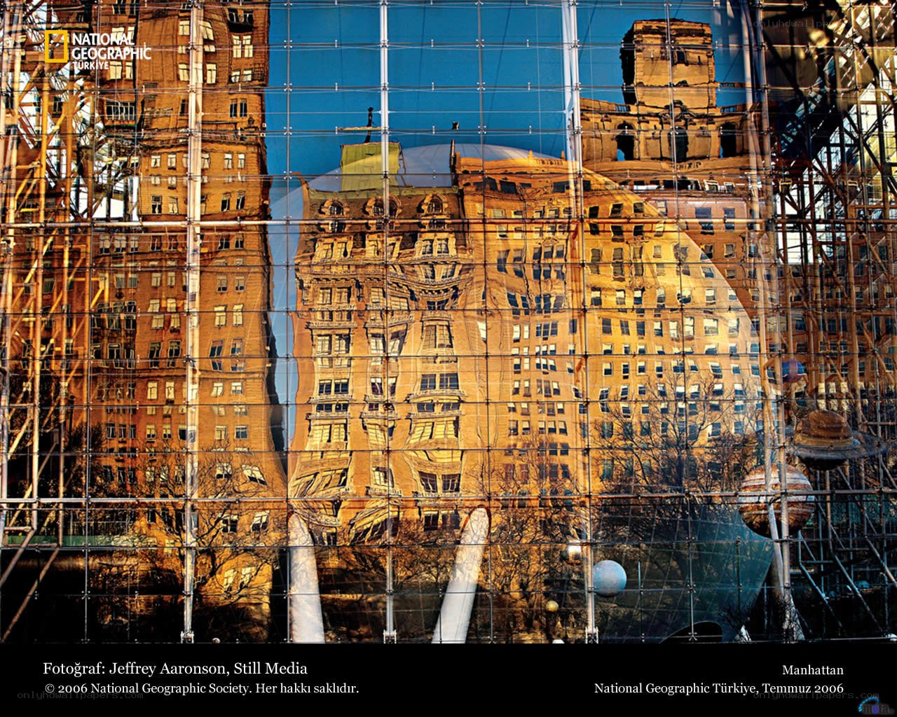 Manhattan buildings reflected