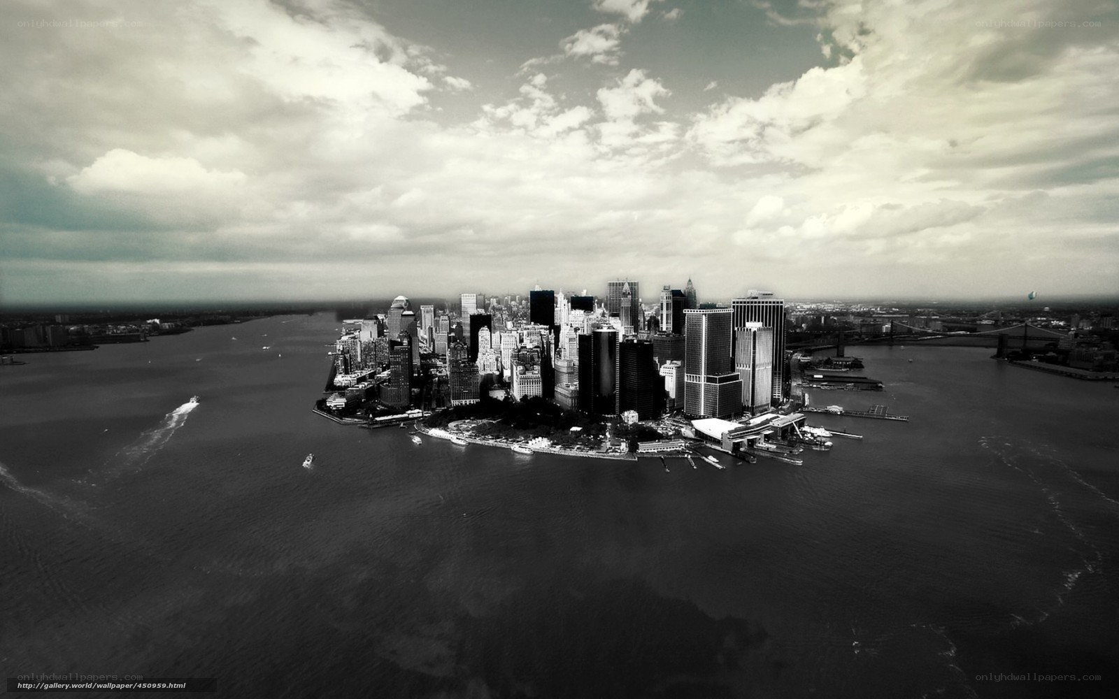 Manhattan skyline aerial view