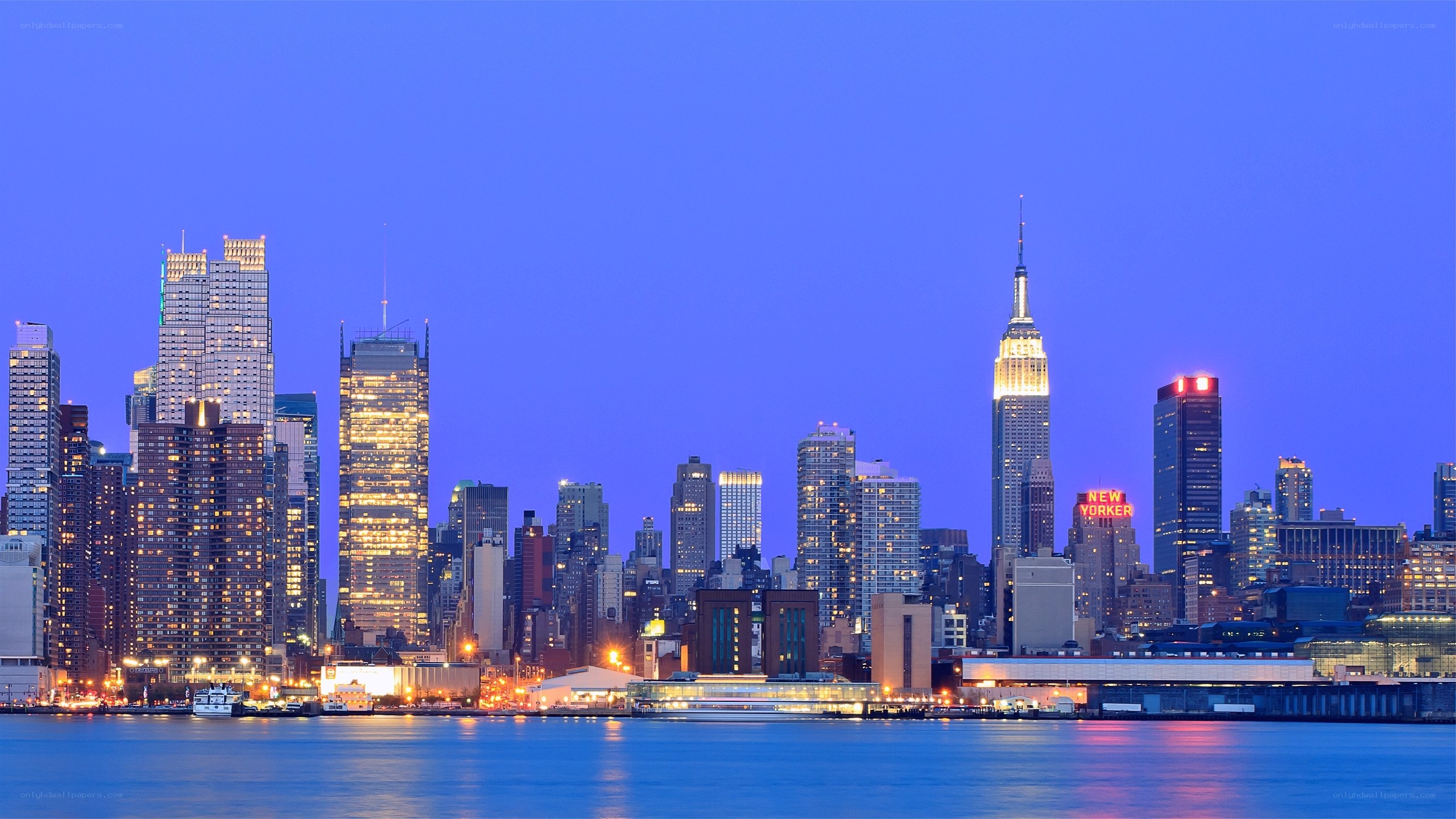 Manhattan skyline at dusk