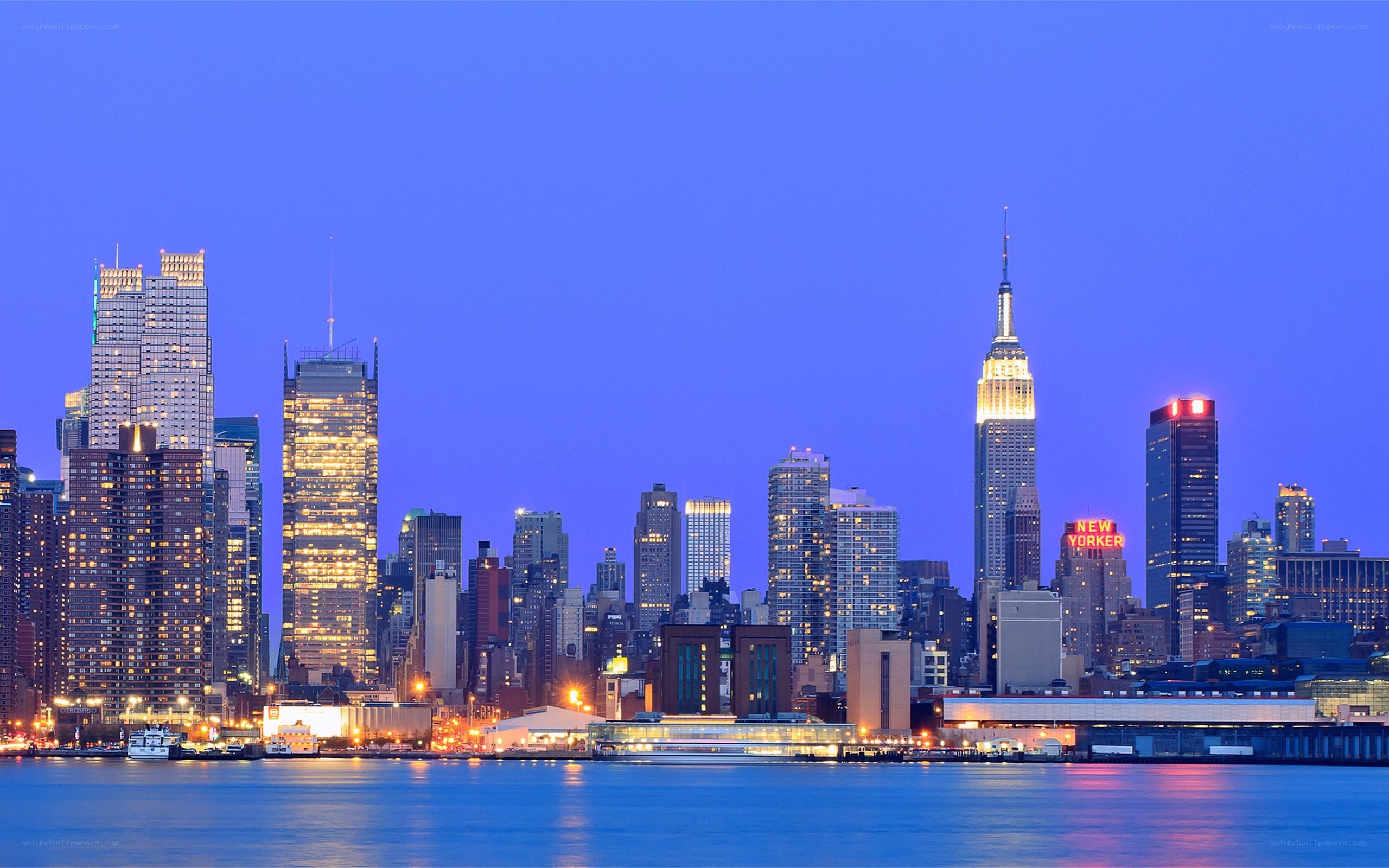Manhattan skyline at dusk