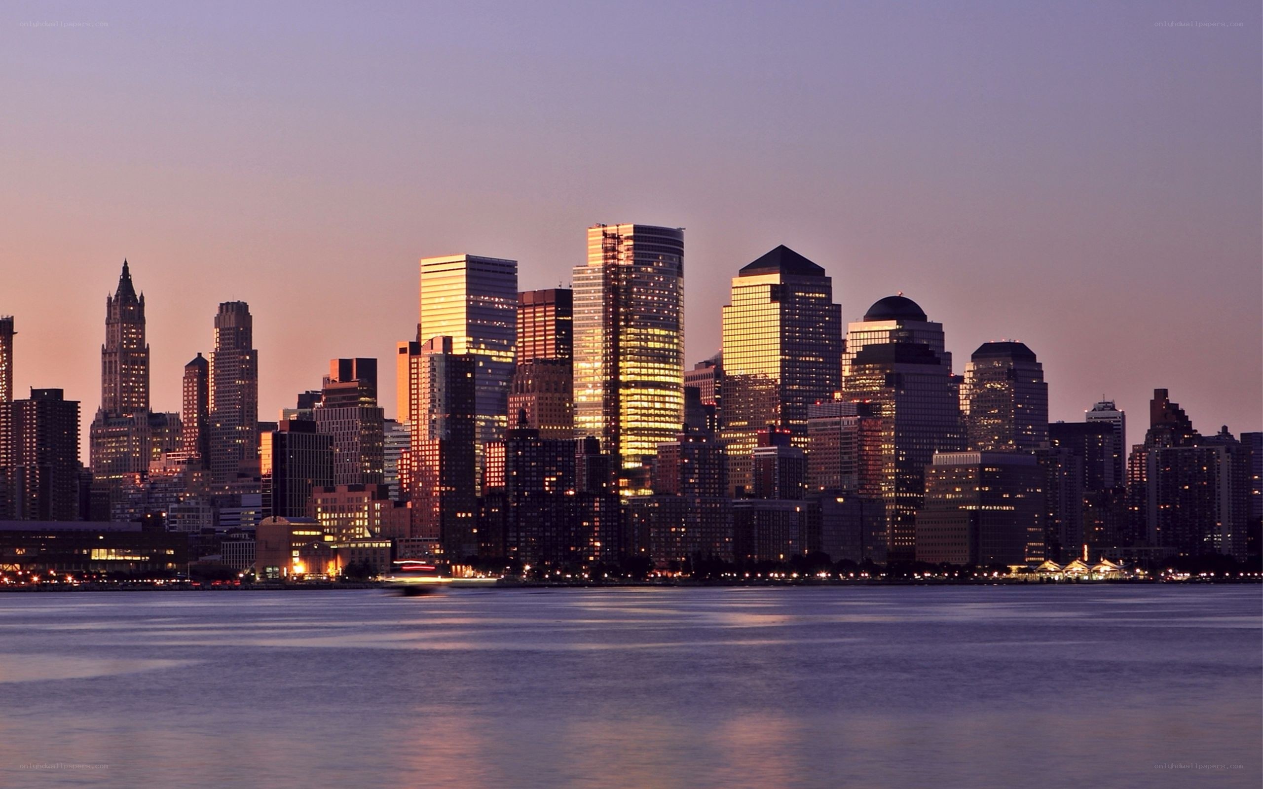 Manhattan skyline at dusk