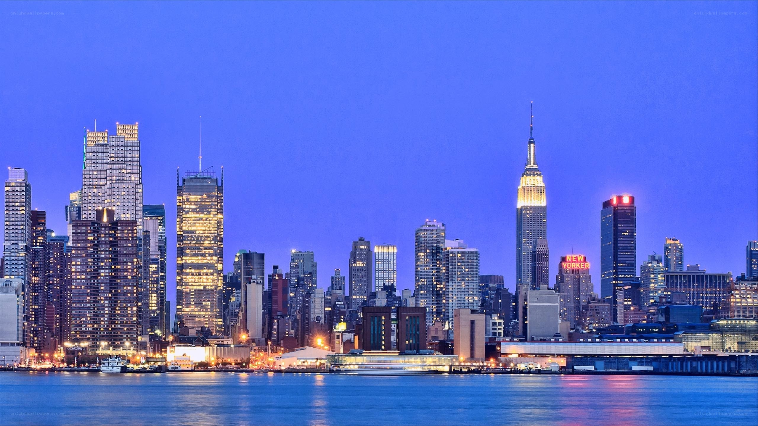 Manhattan skyline at dusk