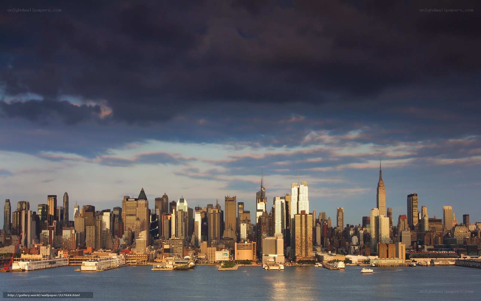 Manhattan skyline at dusk