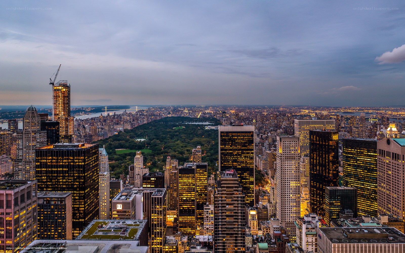 Manhattan skyline at dusk