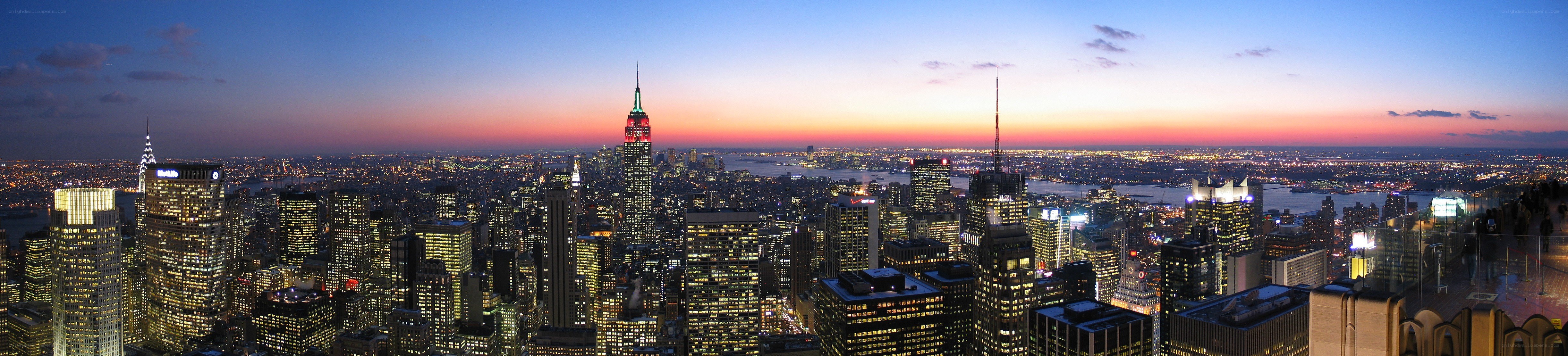 Manhattan skyline at dusk