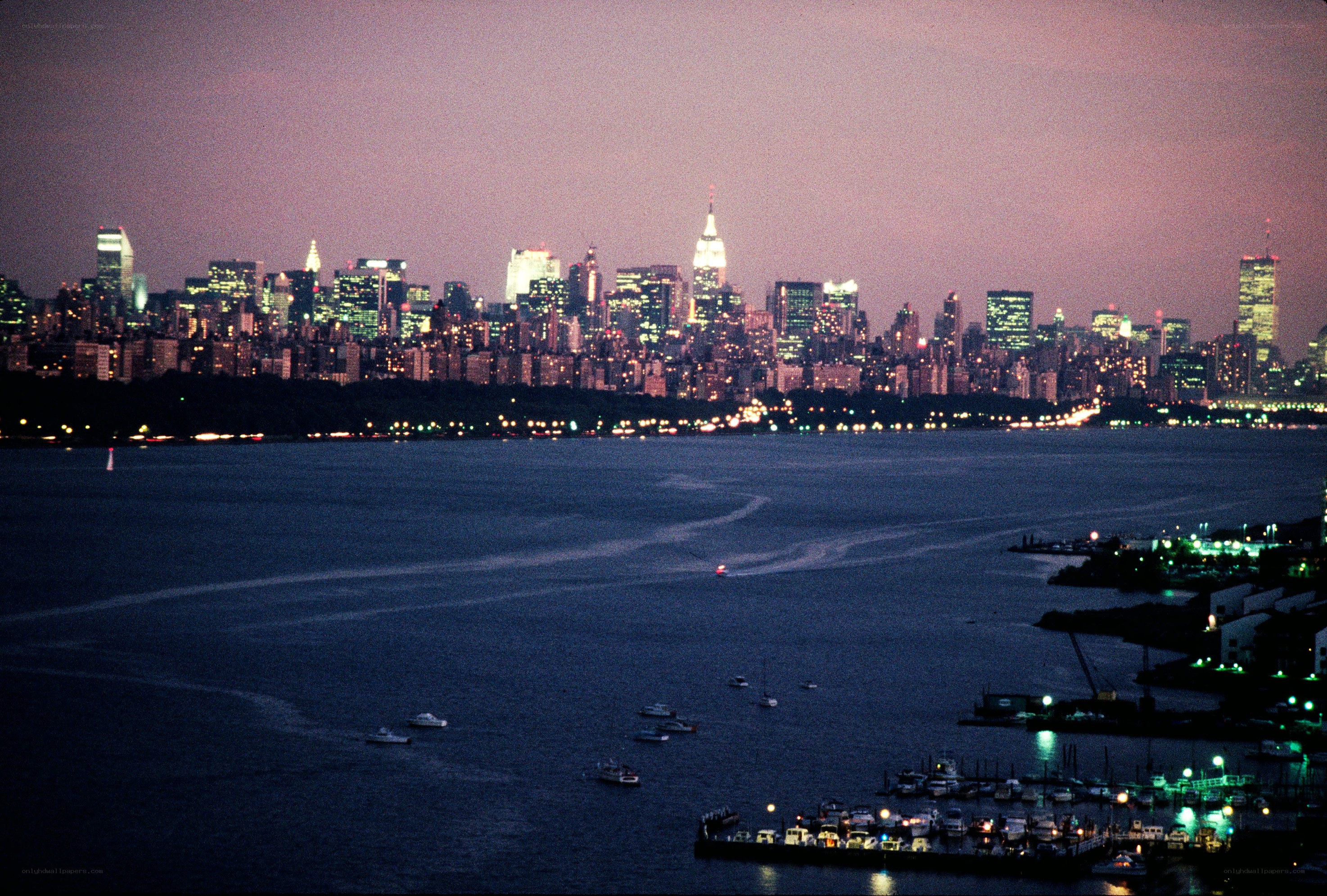 Manhattan skyline at dusk
