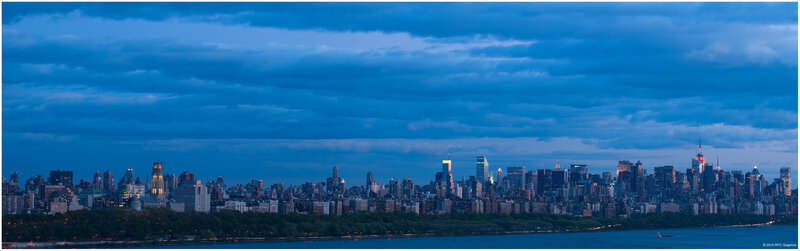 Manhattan skyline at dusk