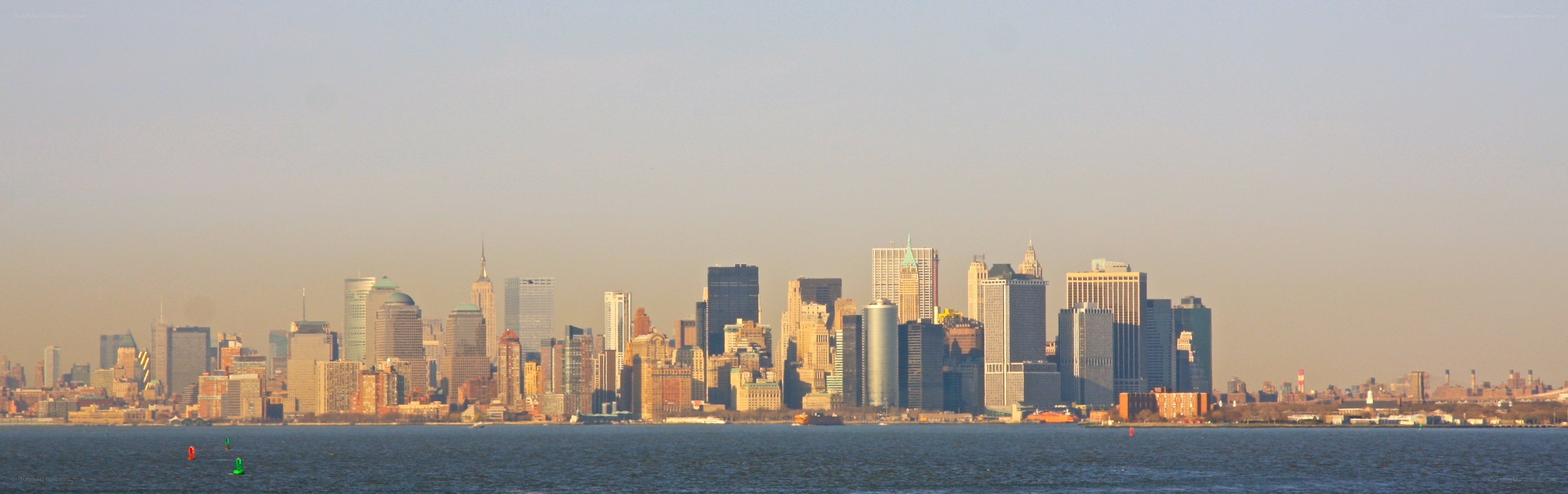 Manhattan skyline at dusk