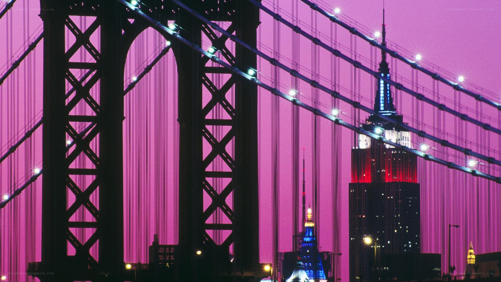 Manhattan skyline at dusk