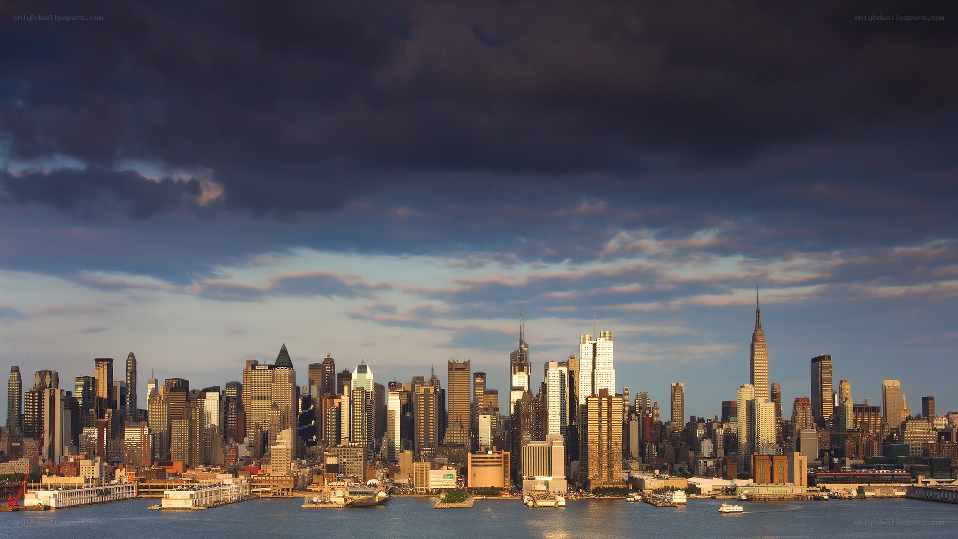 Manhattan skyline at dusk