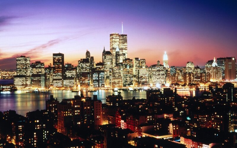 Manhattan skyline at dusk