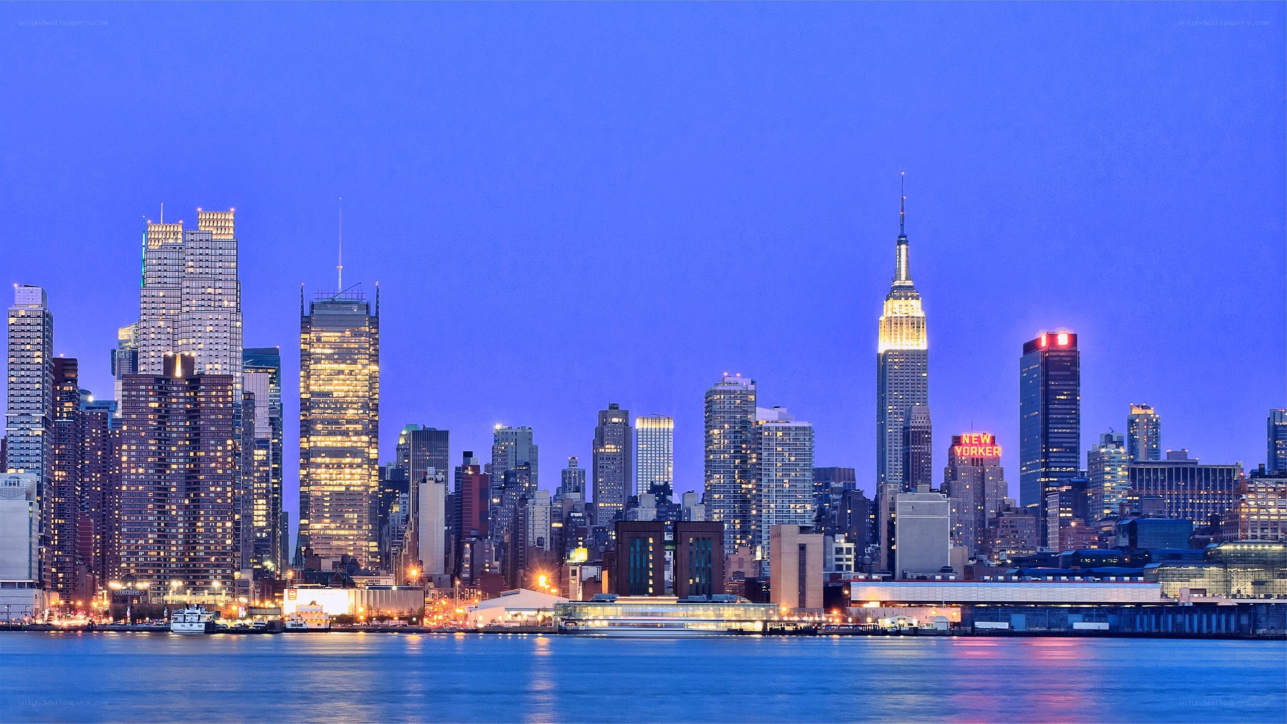 Manhattan skyline at dusk