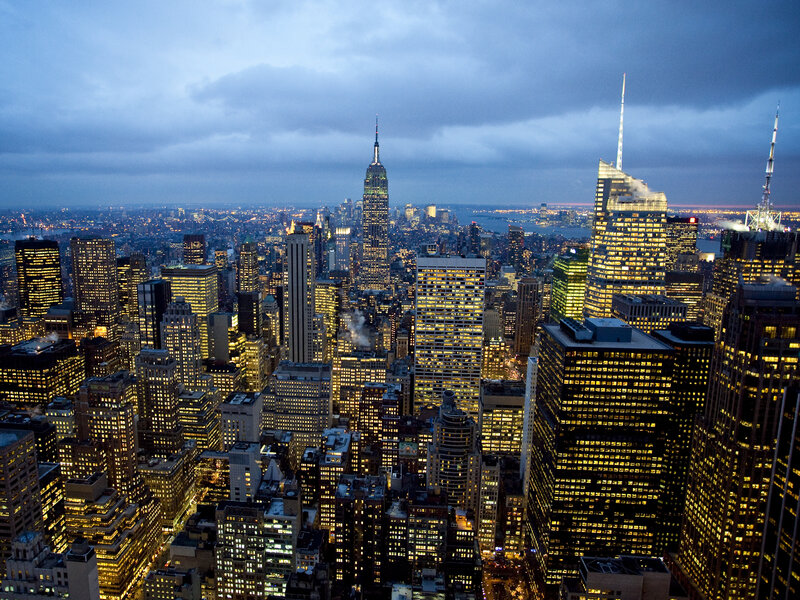 Manhattan Skyline at Dusk — Blue, Dramatic, Night