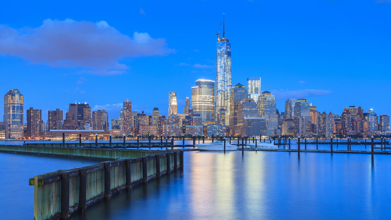 Manhattan Skyline at Dusk — Blue, Serene, Night