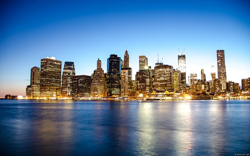 Manhattan Skyline at Dusk — Blue, Serene