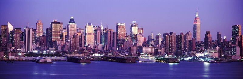 Manhattan Skyline at Dusk — Purple, Calm