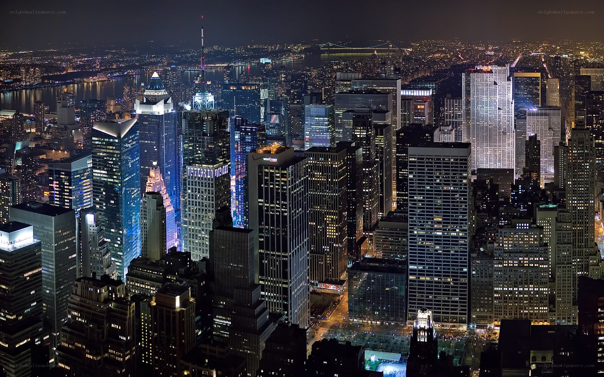 Manhattan skyline at night