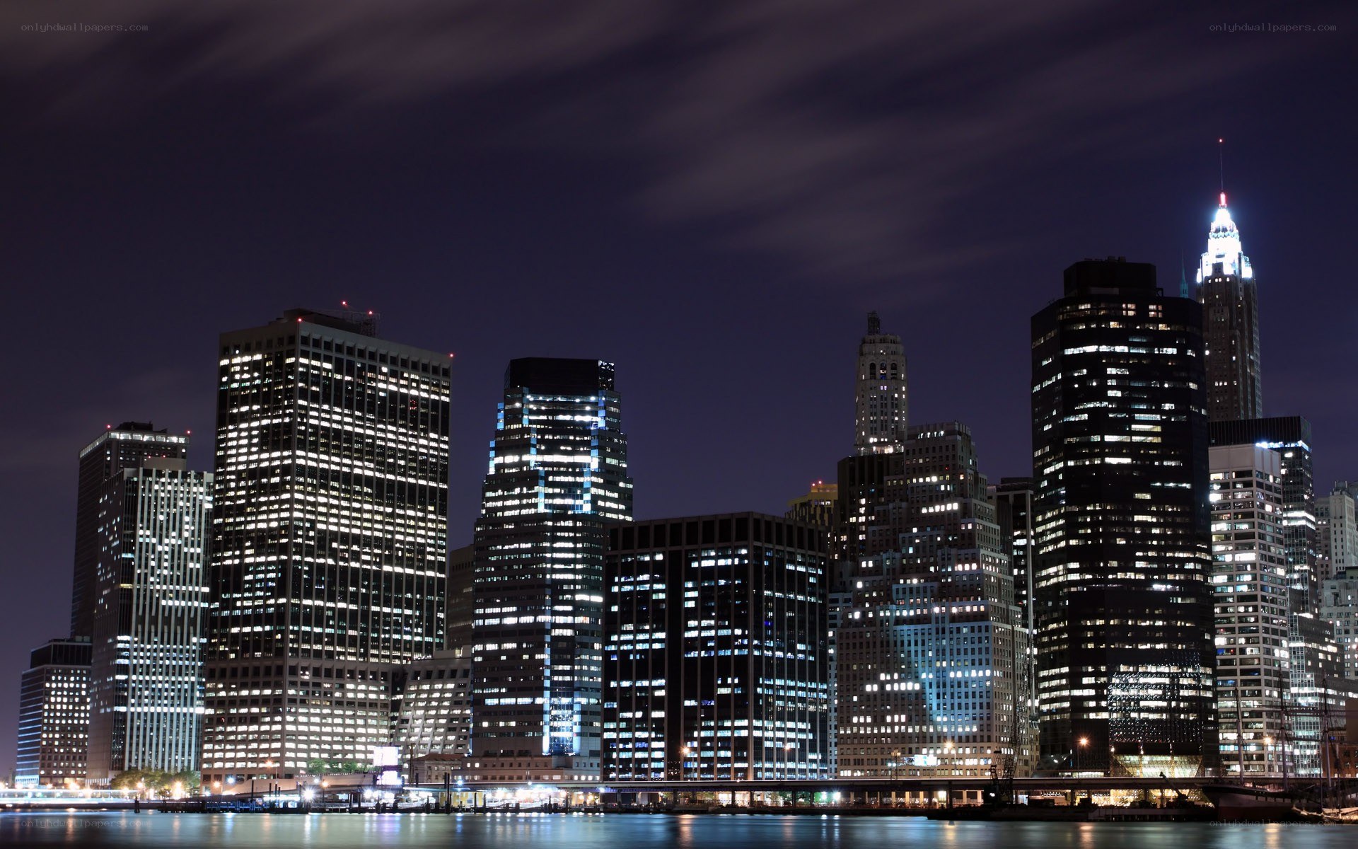 Manhattan skyline at night