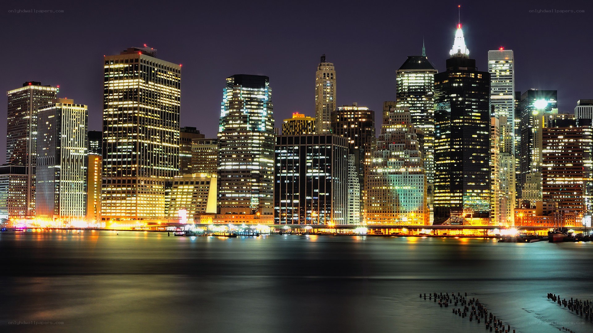 Manhattan skyline at night