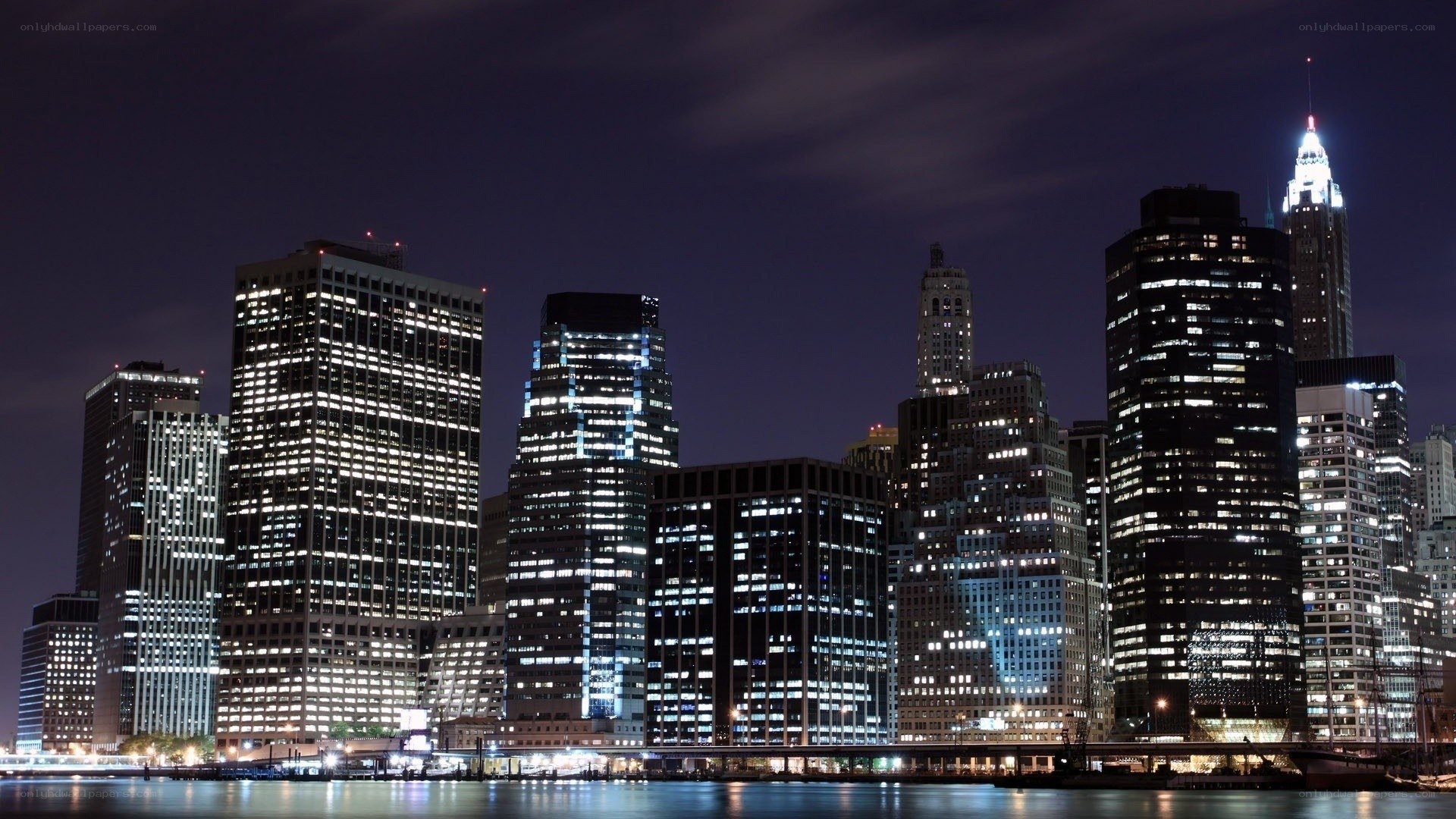 Manhattan skyline at night