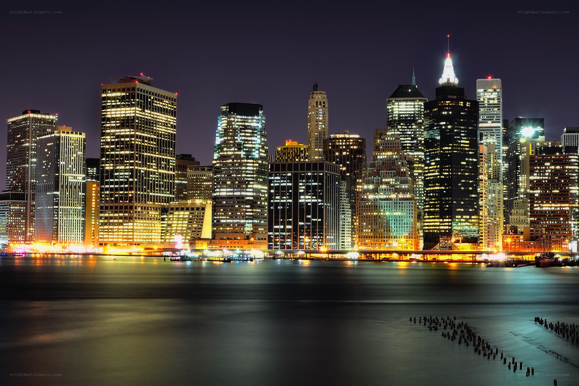 Manhattan skyline at night